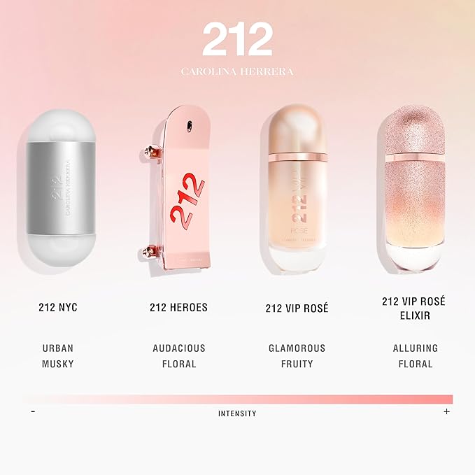 Carolina Herrera 212 Vip Rose Fragrance For Women - Notes Of Bubbly Rosé - Seductive Peach Blossom - Fresh, Elegant And Dynamic - Day And Night Wear - Sensual And Feminine Scent - Edp Spray - 2.7 Oz