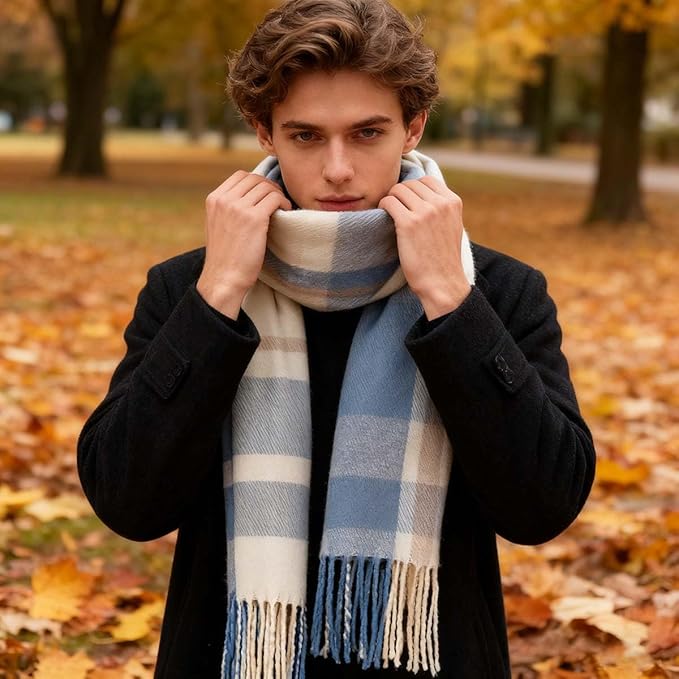 Lightweight Ultra-Soft Winter Scarf for Women,Fashion Long Shawl Plaid Scarves,Warm Big Tartan Blanket Wrap Shawl Ladies G...