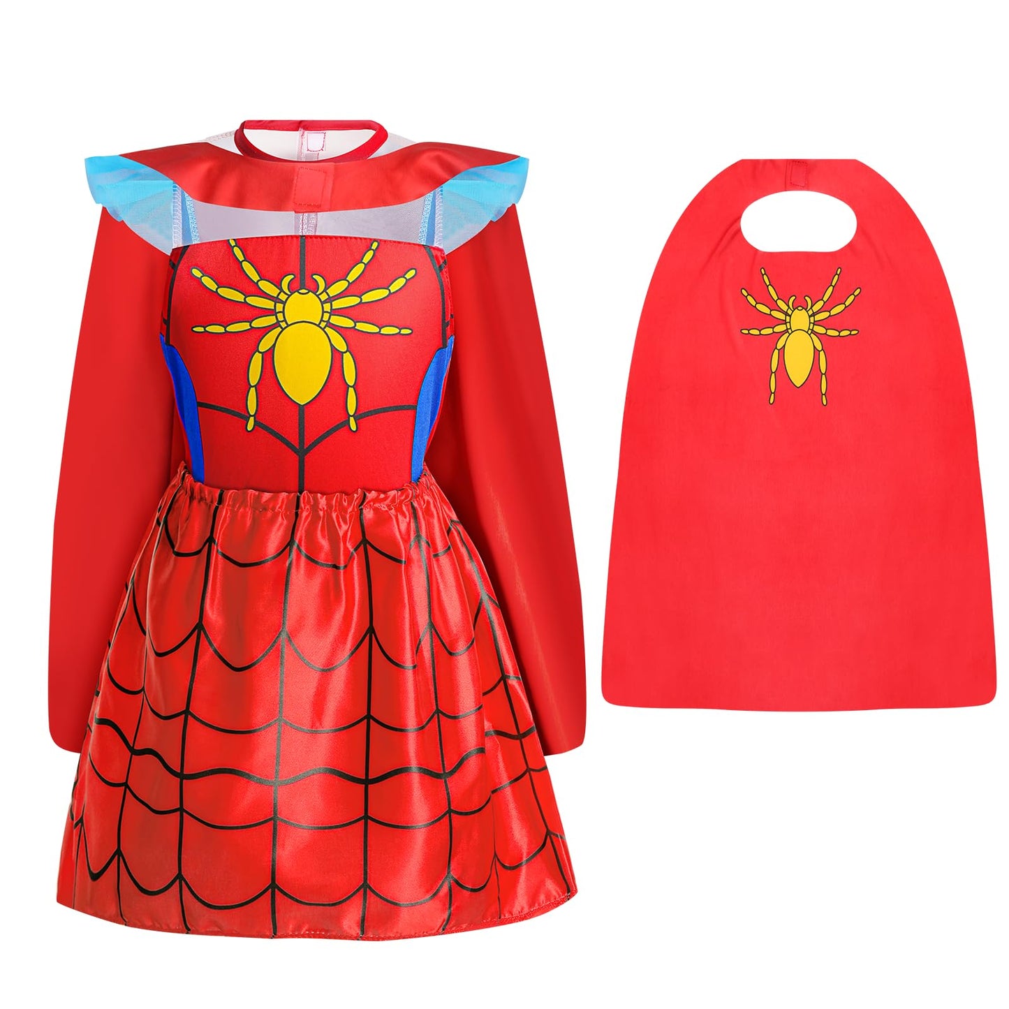 Jeowoqao Toddler Girls Dress up Costumes, Princess Dress Up Clothes for Little Girls, Kids Dress Up Pretend Play Set with Supergirl Princess Costumes Toy Gift for Girls Ages 3 4 5 6 Years