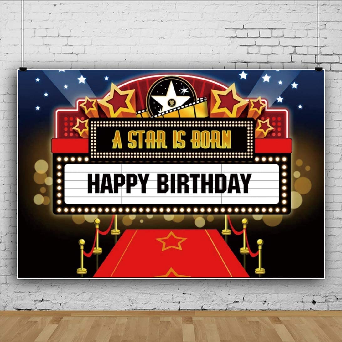 Oerju 7X5Ft Movie A Star Is Born Photography Backdrop Shinny Red Carpet Awards Night Ceremony Photo Booth Background Event Decor