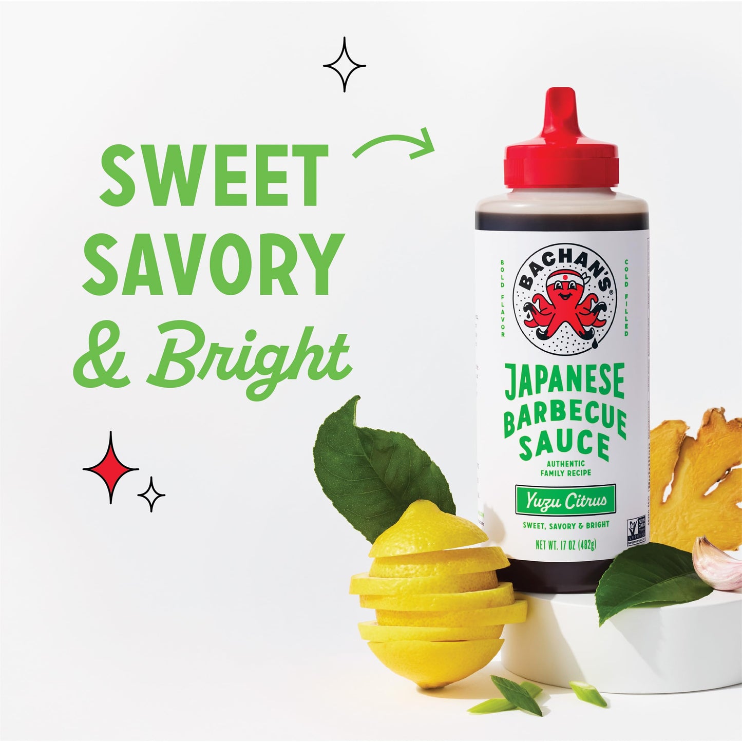 Bachan's Japanese Barbecue Sauce 4 Pack - 1 OG, 1 Spicy, 1 Yuzu Citrus, 1 Sweet Honey Mini - BBQ Sauce for Wings, Chicken, Beef, Pork, Seafood, Noodles, and More. Non GMO, No Preservatives, BPA free
