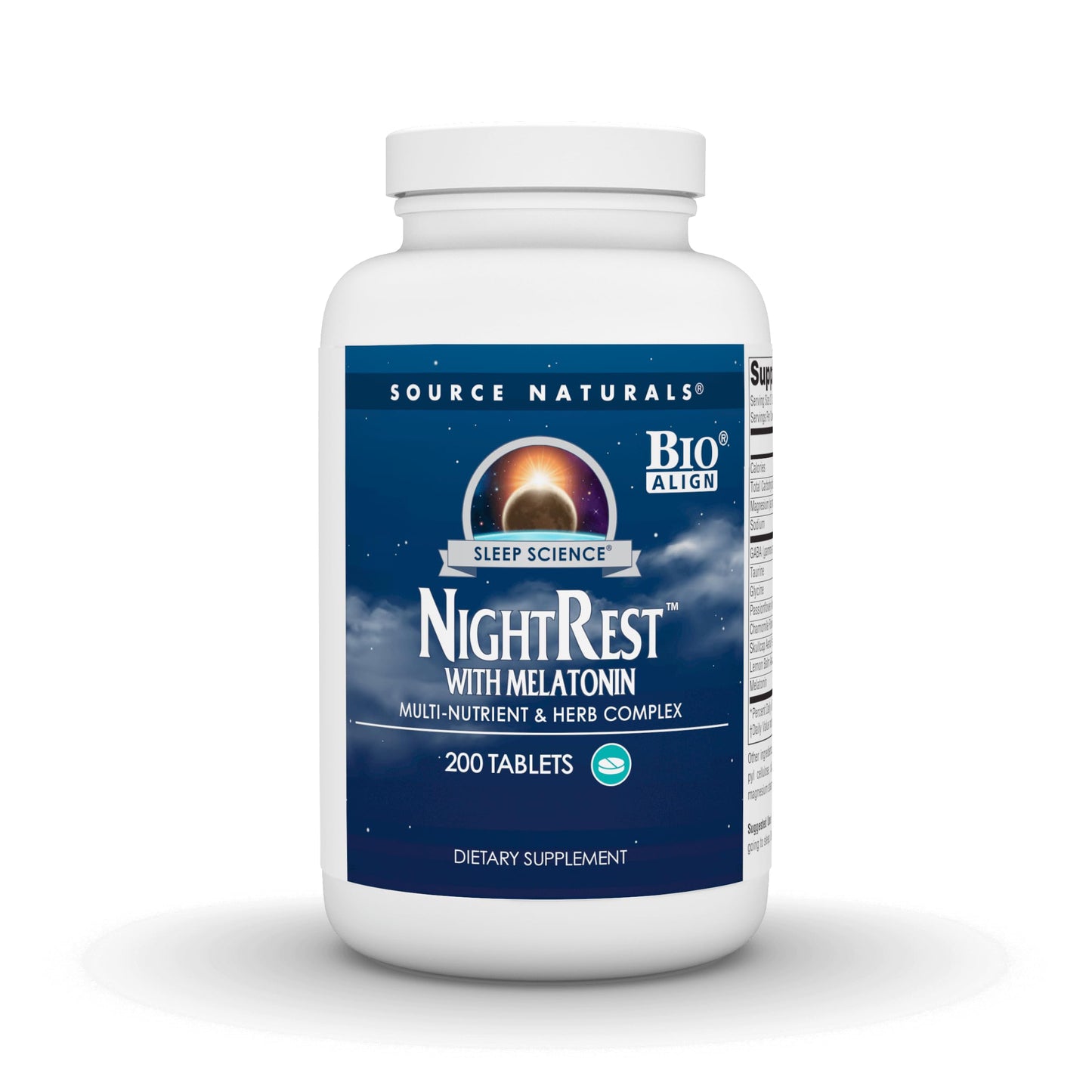 Source Naturals Night Rest with Melatonin - Multi Nutrient and Herb Complex - 200 Tablets