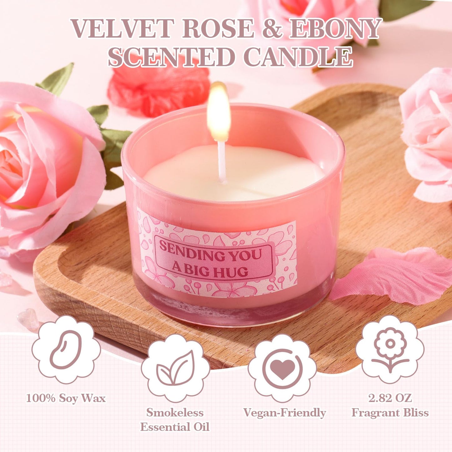 Birthday Gifts for Women Self Care Gift - Get Well Soon Gift Thank You Gift Retirement Gift - Rose Relaxing Spa Gift Basket Self Care Package for Women, Best Friend, Girlfriend, Wife, Mom, Sister, Her