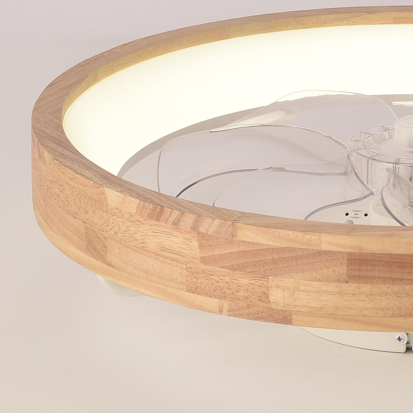 Curve Curio 20'' Low Profile Ceiling Fans with Lights Modern Flush Mount Wood Ceiling Fan and Remote Dimmable LED