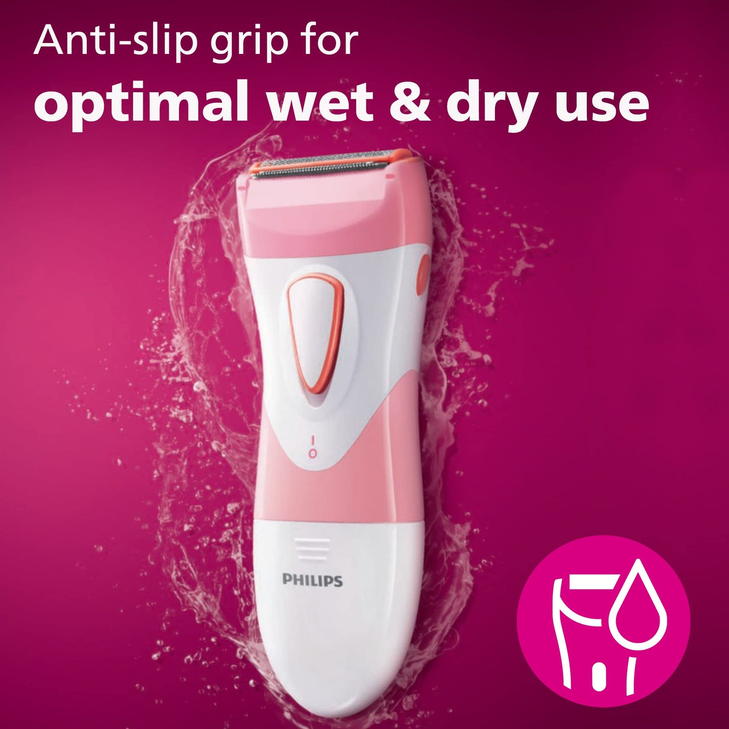Philips SatinShave Essential Womens Wet & Dry Electric Shaver for Legs & Body, Cordless, with Hypoallergenic Foil, HP6306/50