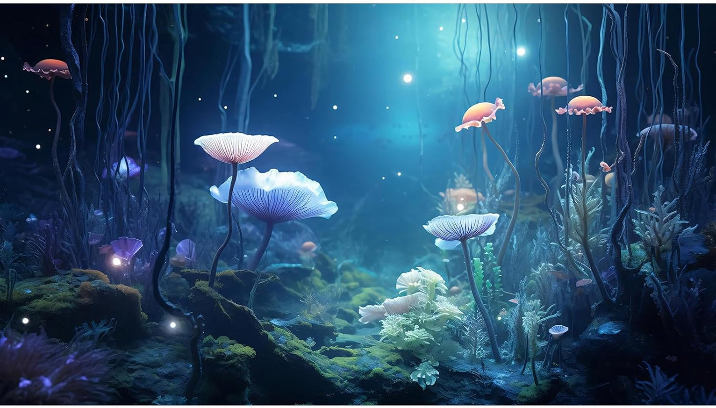 Aquarium Background Surreal Underwater Garden Fish Tank Background Lush Moss Aquatic Plants Tropical Style Landscape Terrarium Tank Backgrounds Under Sea World Aquarium Tank Wallpaper Poster 72x16in