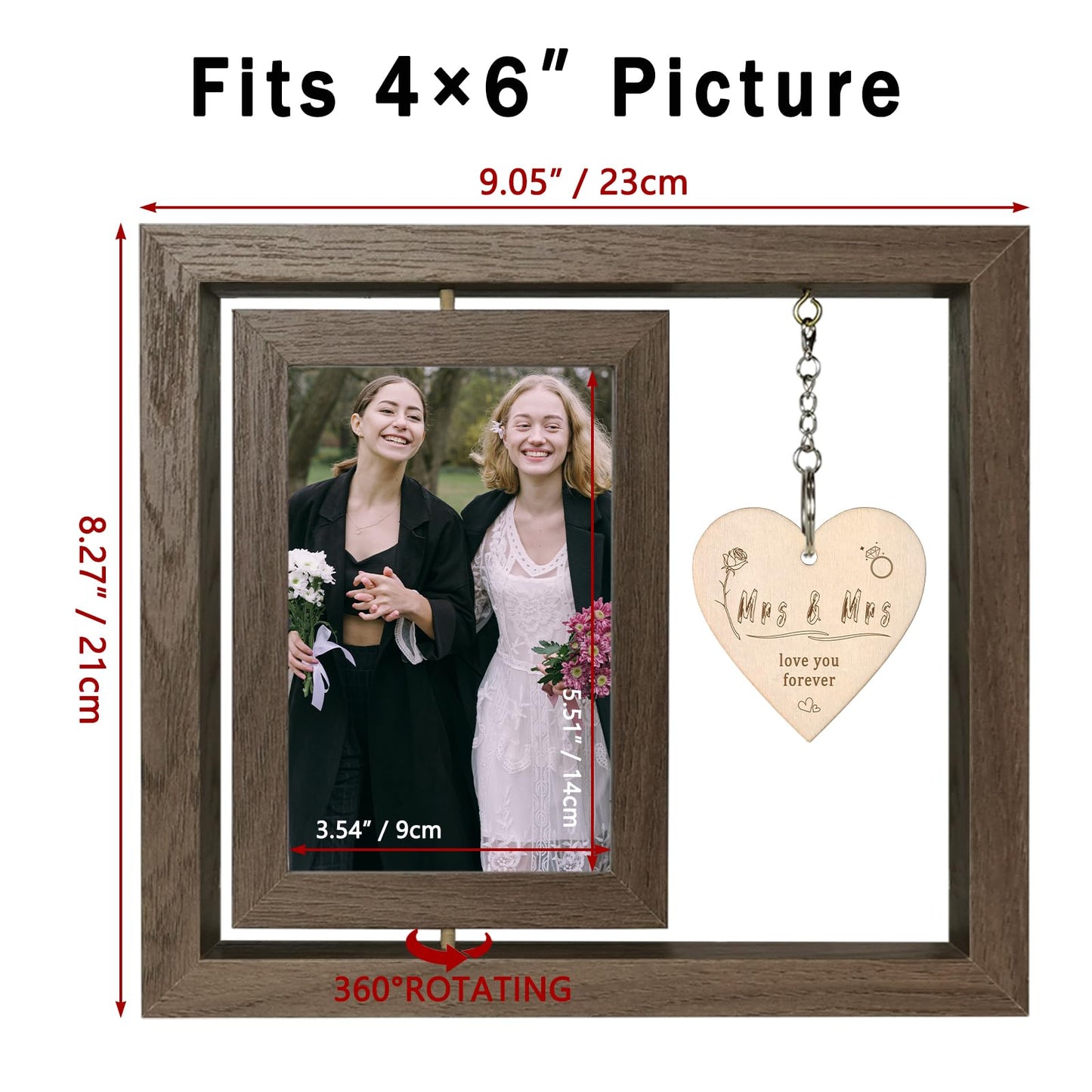 EYITUPC 4x6 Mrs & Mrs Picture Frame Wedding Bridal Shower Gifts, Lesbian Anniversary Engagement Wedding Gifts for Newlywed Couples (Display Two 4x6)