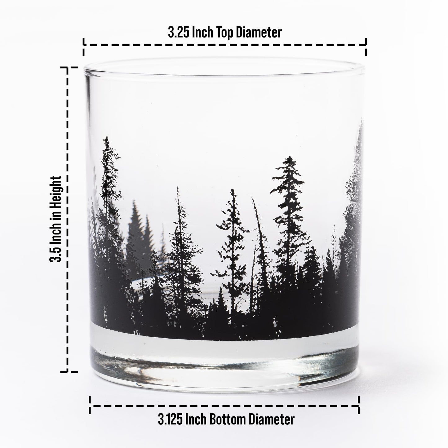 Black Lantern Whiskey Glasses - Unique Themed Cocktail & Everyday Use Drinking Glasses, Perfect for Outdoor Enthusiasts & Nature Lovers - (One 11oz. Glass) Forest Animal Design