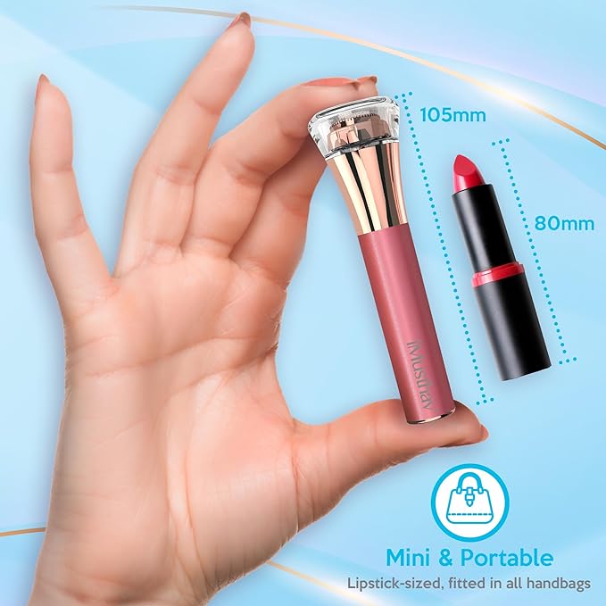 Facial Hair Remover for Women – Painless Flawless Electric Razor, Epilator & Trimmer 18K Gold-Plated Dual Ring Floating Head 20mm, USB Rechargeable, 360° LED Light for Face, Lip & Chin
