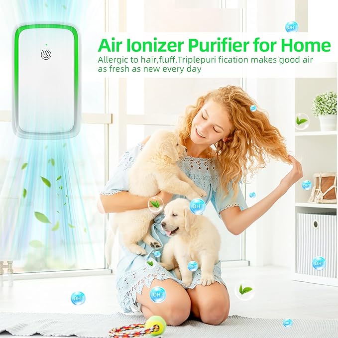 Plug in Air Purifier: Air Ionizers for Home Plug in with Nightlight,Air Purifier Plug in Wall for Bedroom,Negative Ion Generator Odor for Home, Kitchen, Office, Pets, Smoke Dust (6 Pack)