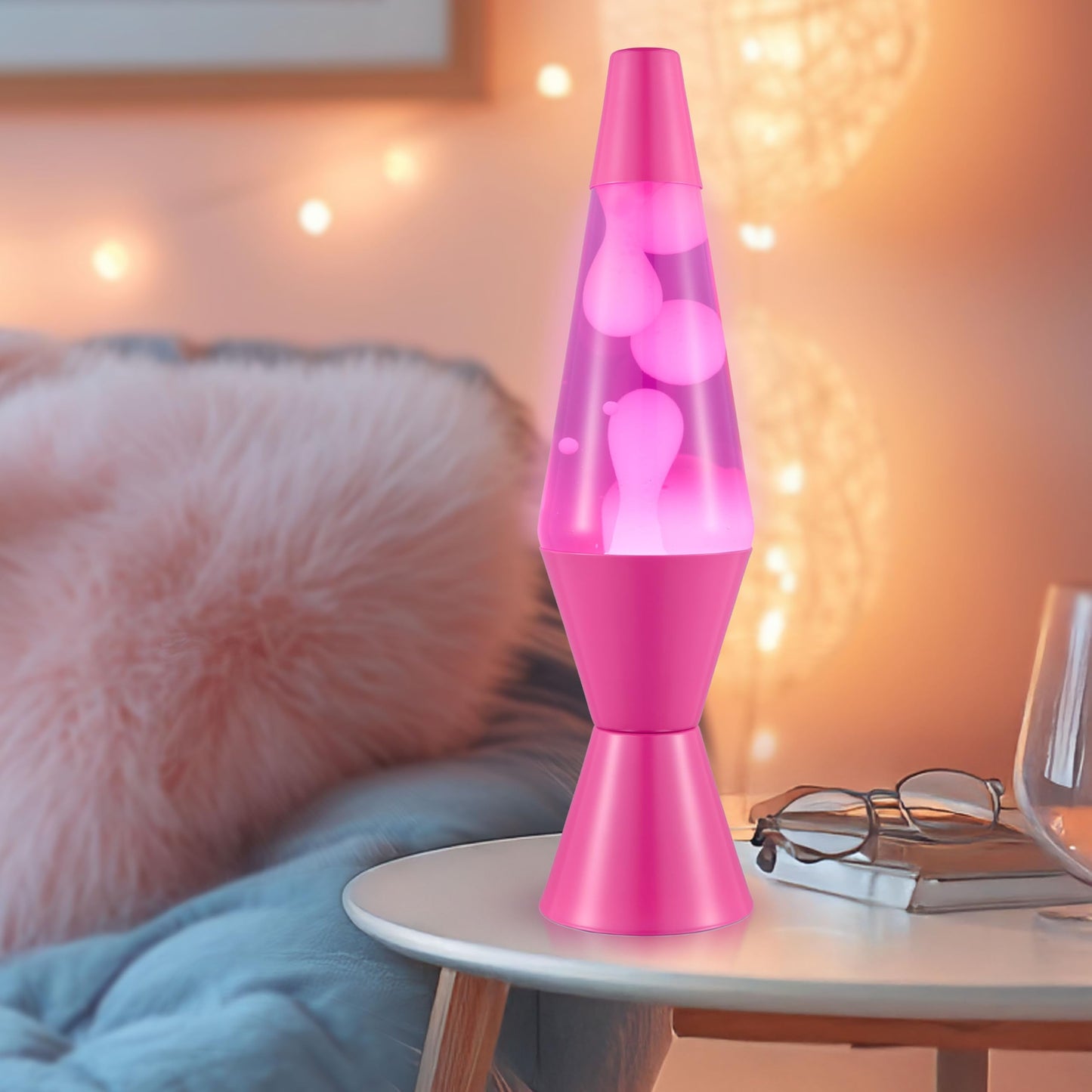 Lava The Original Lamp - New 14.5" Wild Pink – Classic Liquid Motion Lamp - White Wax and Pink Liquid - Item #2361 (Amazon Exclusive)