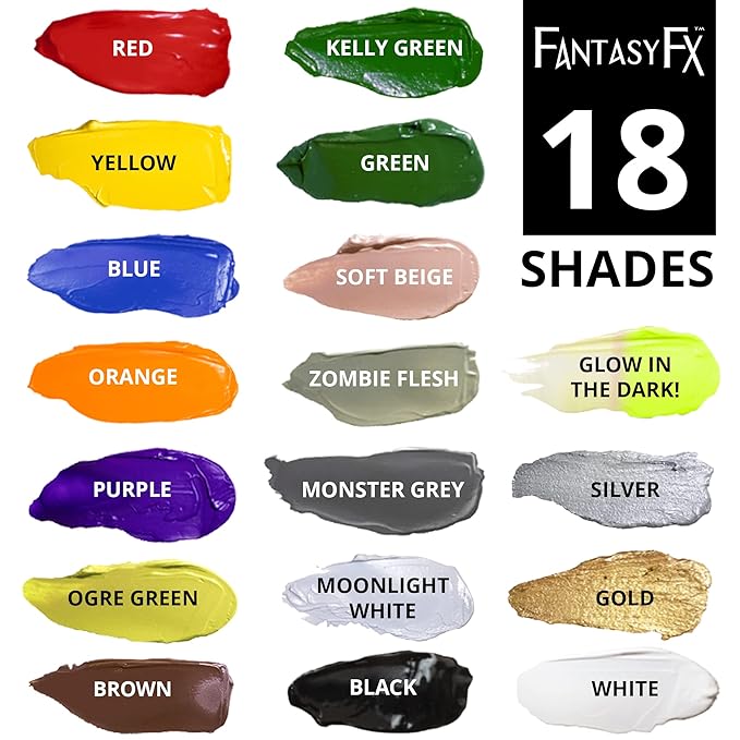 Mehron Makeup Fantasy FX Cream Makeup | Water Based | Halloween | Black Face & Body Paint For Adults 1 fl oz (30ml) (Black)