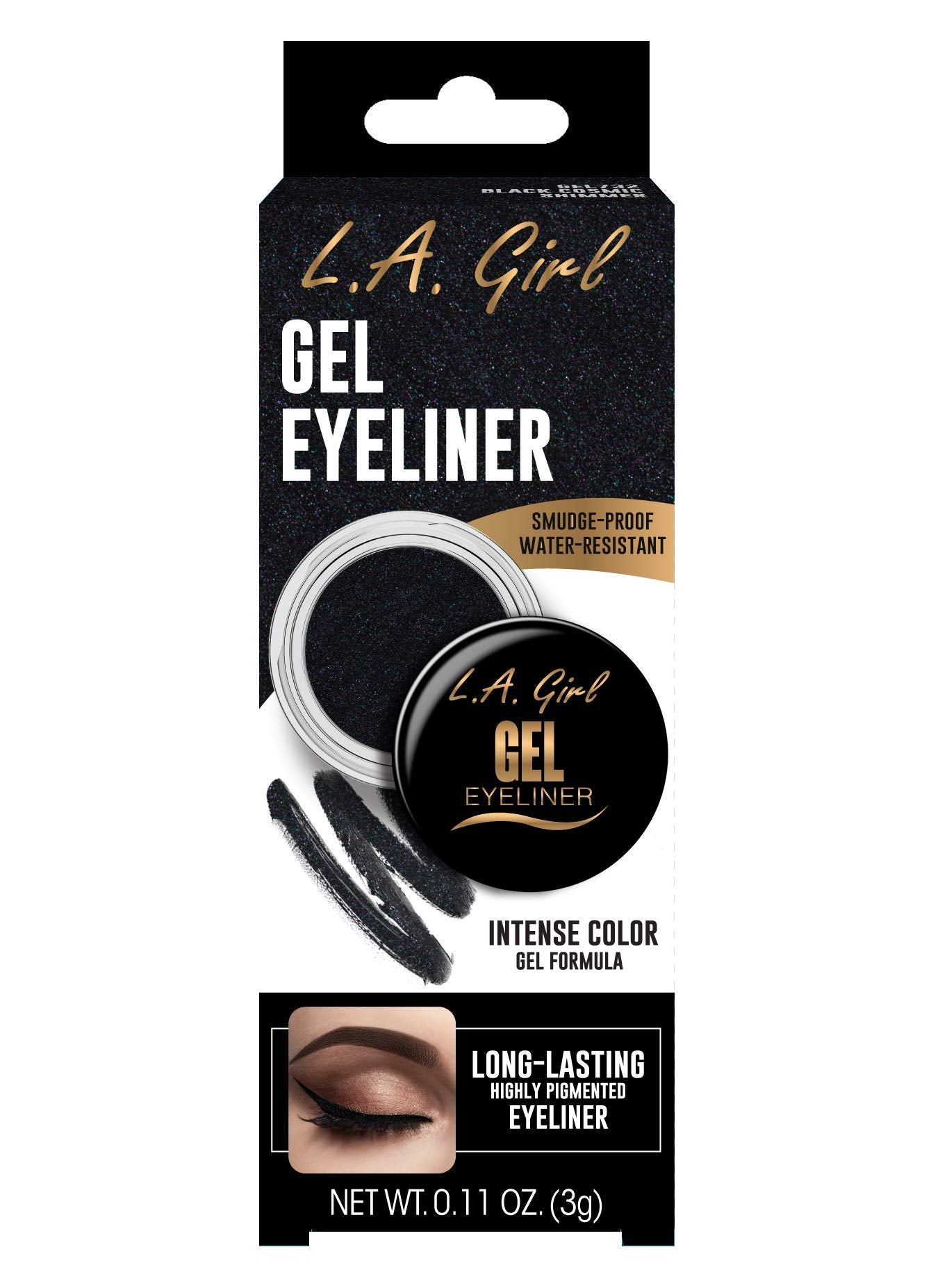 L.A. Girl Gel Eyeliner, Black Cosmic Shimmer GEL732