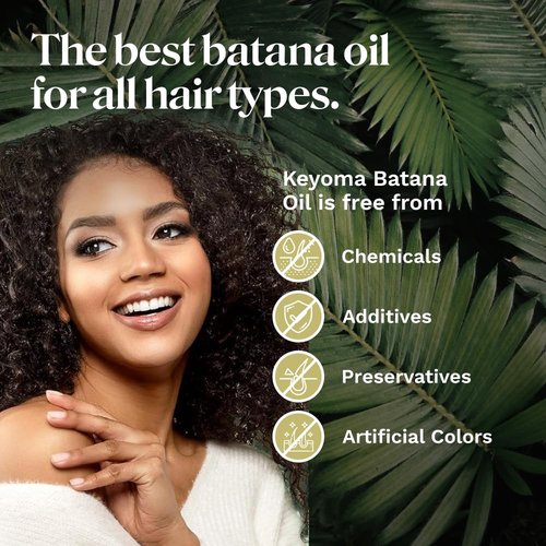 Keyoma Batana Oil for Hair Growth with Rosemary: Nourish & Detox Scalp for Thicker, Stronger, Longer Hair - 100% Organic Batana Oil from Honduras - Reduce Hair Loss (90 mL)