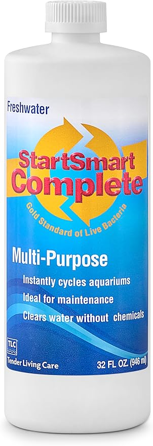 TLC Products StartSmart Complete Freshwater Aquarium Cycle Starter & Beneficial Nitrifiers, Supports Clear Water & Biofilt...