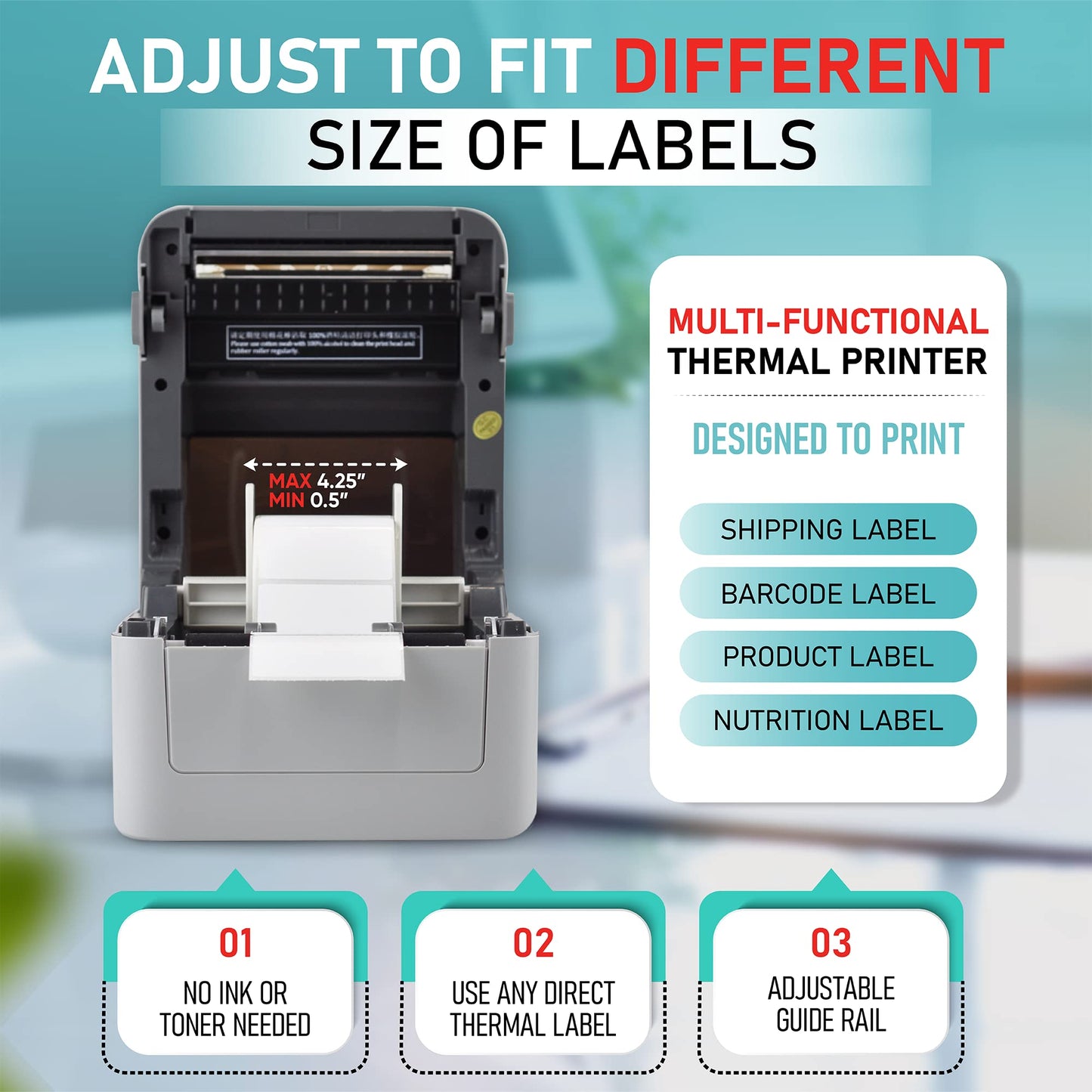 Arkscan 2054K-BP Shipping Label Printer Support Bluetooth-Enabled Computer Device Over Wireless or USB Connection, Works w/iOS Android Windows macOS ChromeOS for 4x6 Direct Thermal Label, NOT WiFi