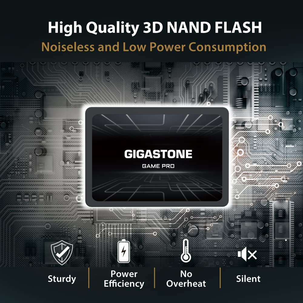 Gigastone Sata Ssd 1Tb 2.5 Inch Ssd 530Mb/S Upgrade Laptop Pc Memory And Storage Ps4 Hdd Replacement 2.5 Internal Solid State Ha