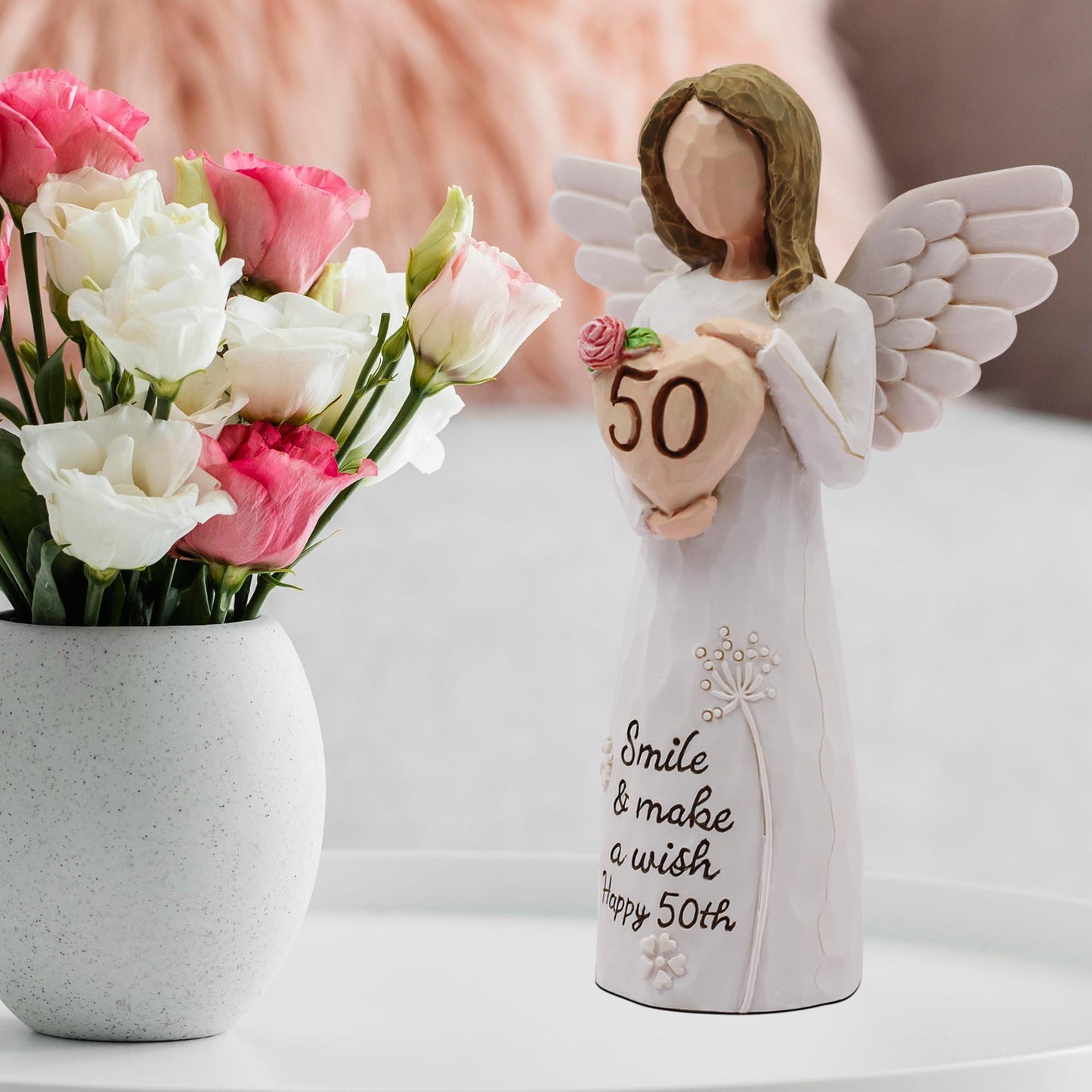 AcowSpt 50th Birthday Gifts for Her, 50th Birthday Gifts for Women, 50 Year Old Gifts for Women, Sculpted Hand-Painted Figurine