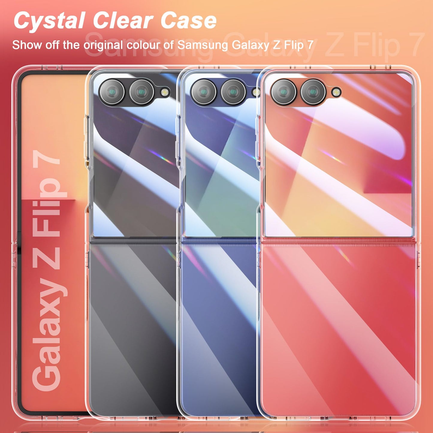 Foluu Slim Fit Case For Samsung Galaxy Z Flip 7, With Front Built-In Screen Protector, Hard Pc Back Protective Cover For Samsung