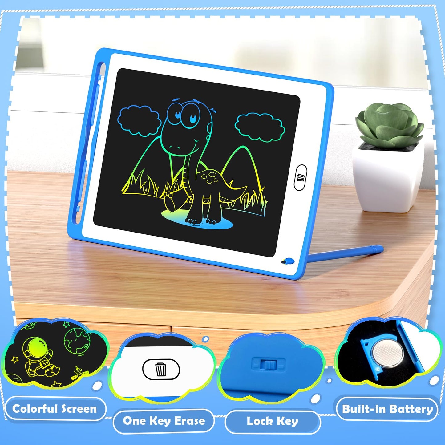 LCD Writing Tablet for Kids, 8.5 Inch Colorful Doodle Board Drawing Tablet, Educational Learning Toys Birthday Gifts for Boys Girls Age 3 4 5 6 7 8 (12 Pack)