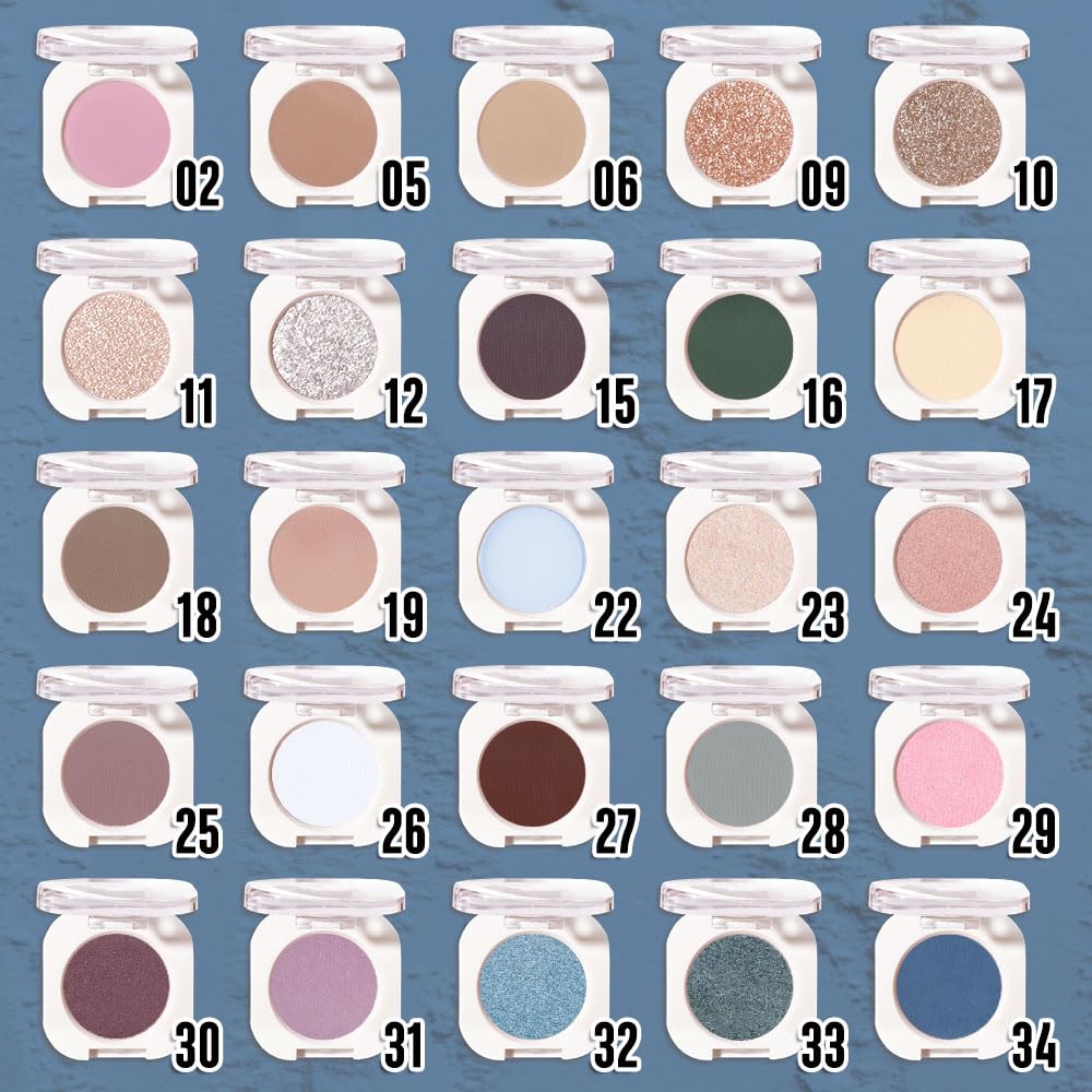 WanTuoluo Blue Matte Eyeshadow Palette for Women, Single Monochrome Eye Shadow Makeup, Shiny Pressed Powder, Blendable Natural s