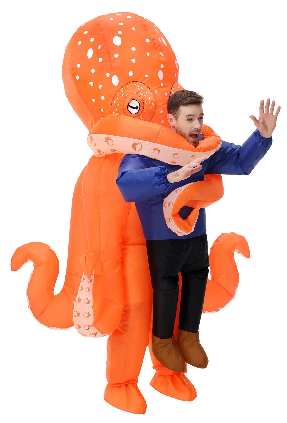 Searhmomo Inflatable Octopus Costume for Adult,Halloween Blow Up Octopus Costume,Funny Animal Inflatable Costume for Men Women Cosplay Party