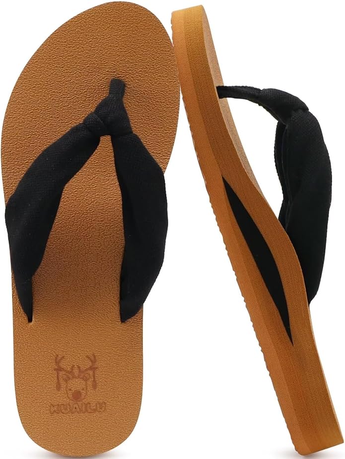 KuaiLu Flip Flops for Women with Arch Support Yoga Mat Comfortable Summer Beach Walking Thong Cushion Sandals Slip On Indo...
