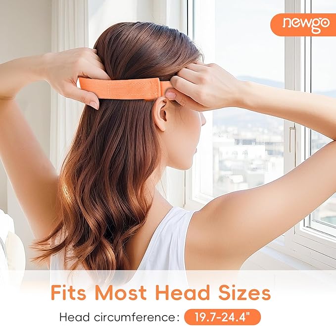 NEWGO Cooling Eye Mask for Puffy Eyes, Cold Eye Mask Eye Ice Pack for After Eyes Surgery, Tension Stress Relief, Itchy Eyes, Headaches, Dark Circles - Orange