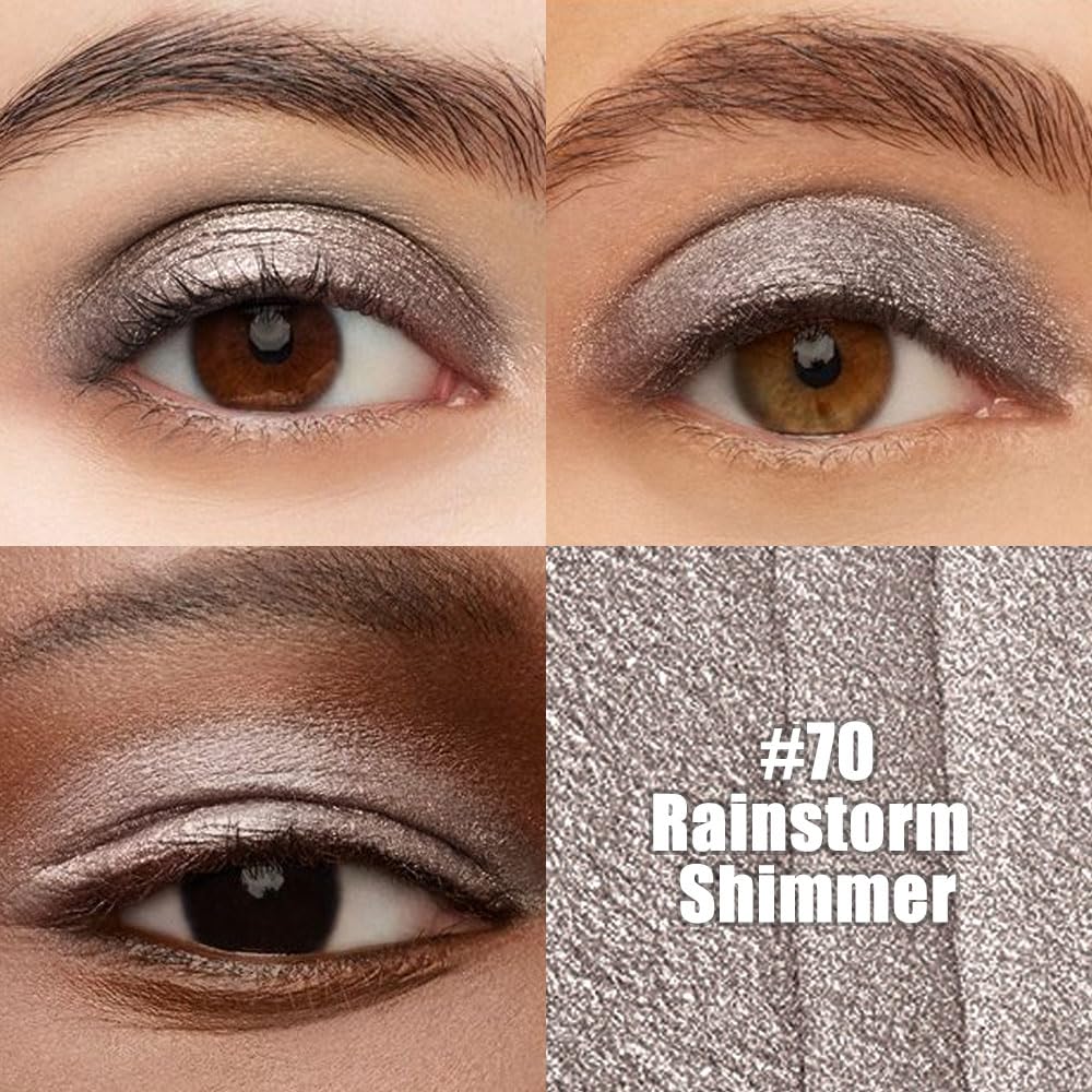 evpct Silver Grey Shimmer Cream Eye Shadow Sticks Brightener Pencil for Women, Silver Grey Silky Eyeshadow Applicator Stick Pen