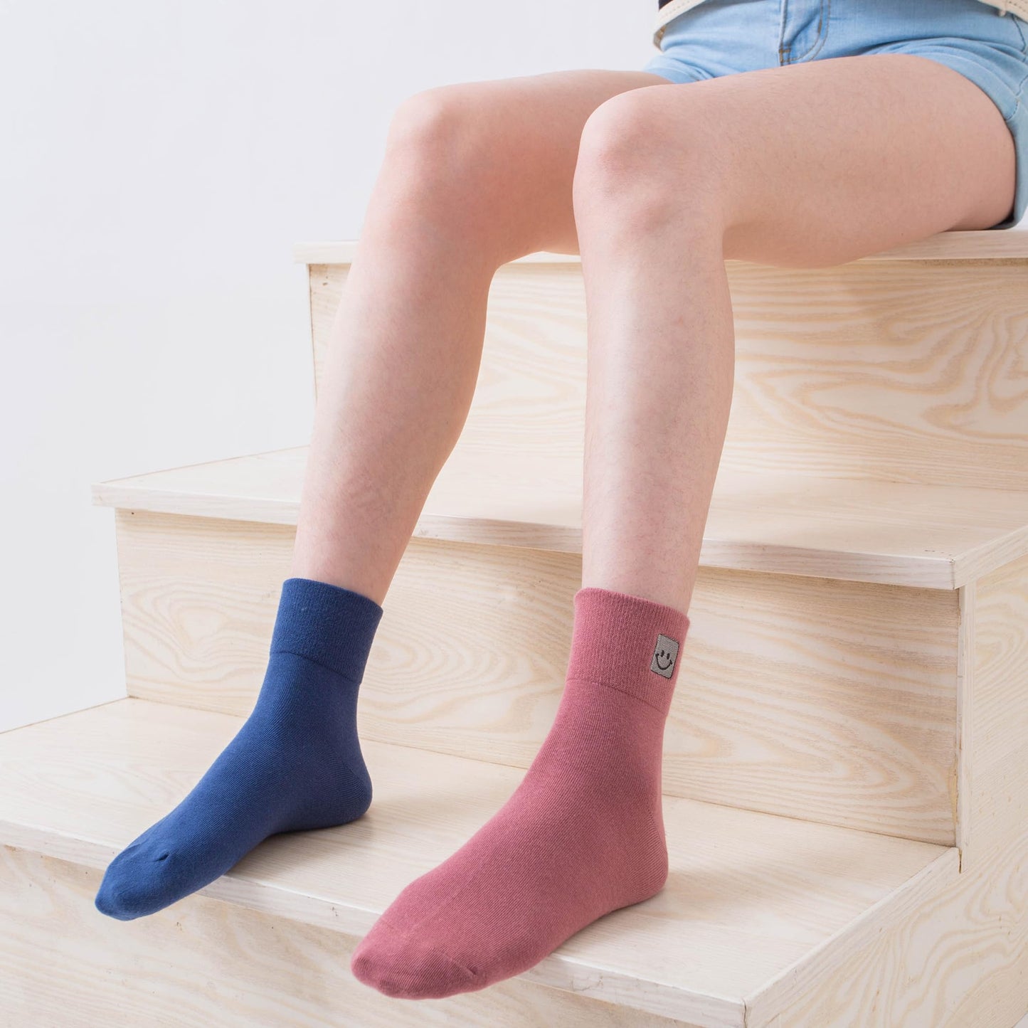 HUGSWEET Thin Soft Cotton Crew Socks for Women Ankle above Bootie Socks Gifts for Women 5 Pairs