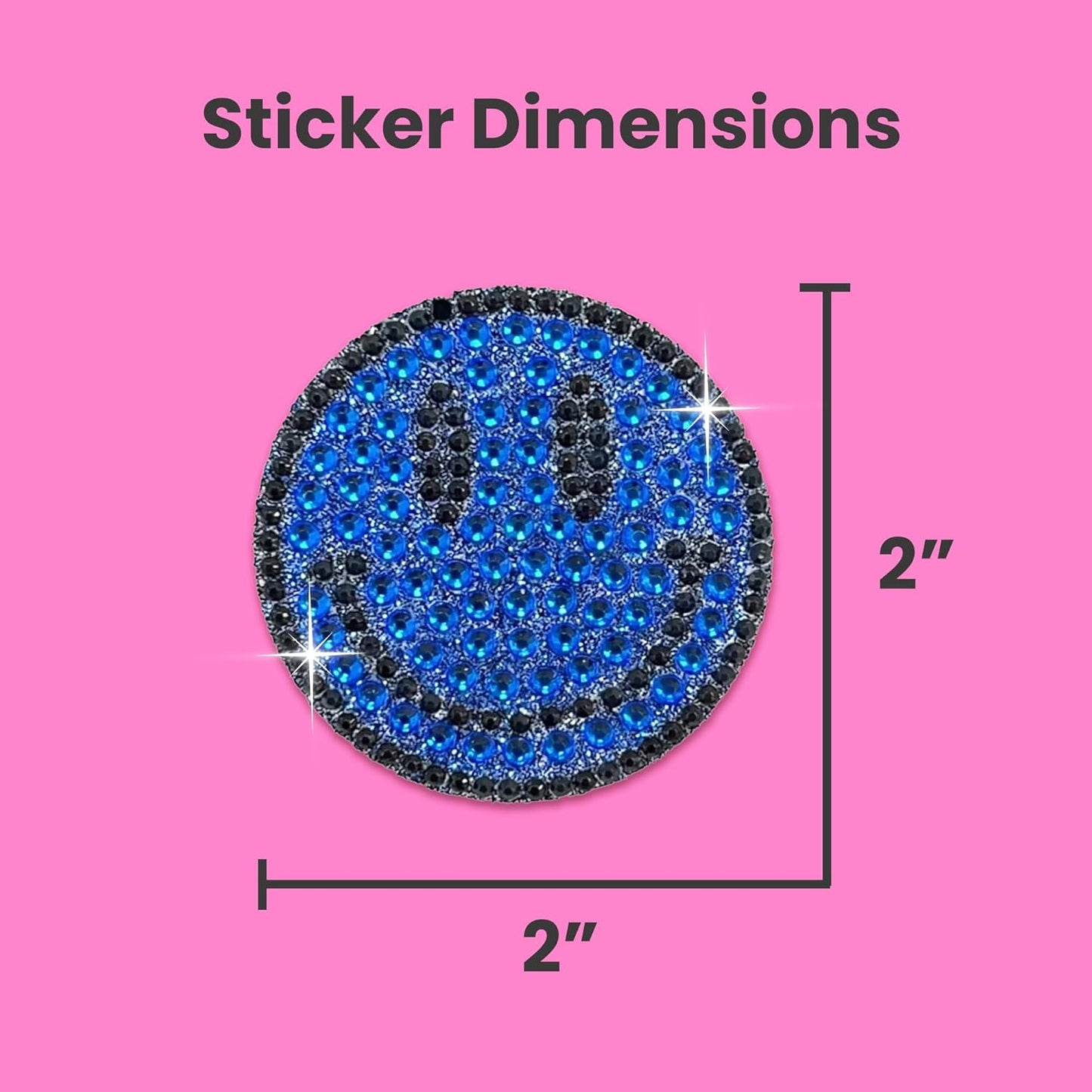 StickerBeans® Rhinestone Stickers - Blue Spirit 4-Pack, 2” x 2” Each, Unique Sparkly Cut-to-Shape for Collecting, Trading, Decorating Laptops, Phone Cases, Scrapbooks, for Kids, Teens, & Adults