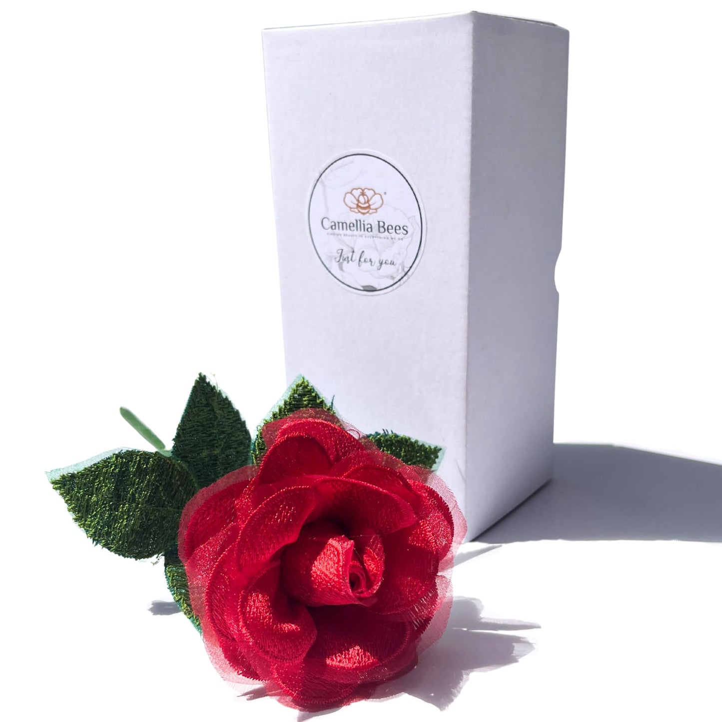 Camellia Bees Lace Rose 13th Anniversary Flower for her, 13 Years Wedding Anniversary, Handmade Flower Gifts for Wife Husband Couple (13th Lace)