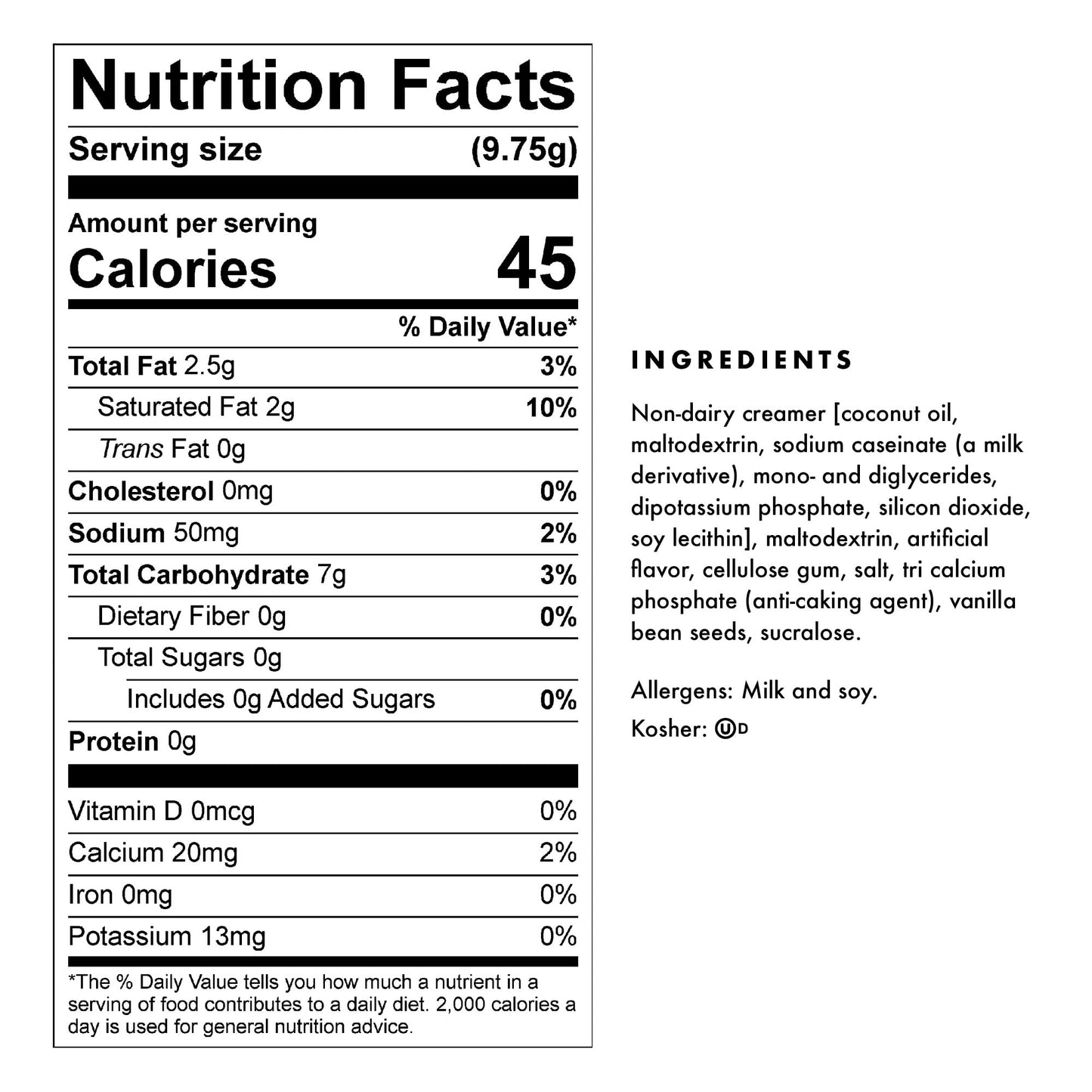 Gosh That’s Good! Sugar-Free Creamy Vanilla Bean Flavor – 2 lb –Low-Calorie, Lactose-Free