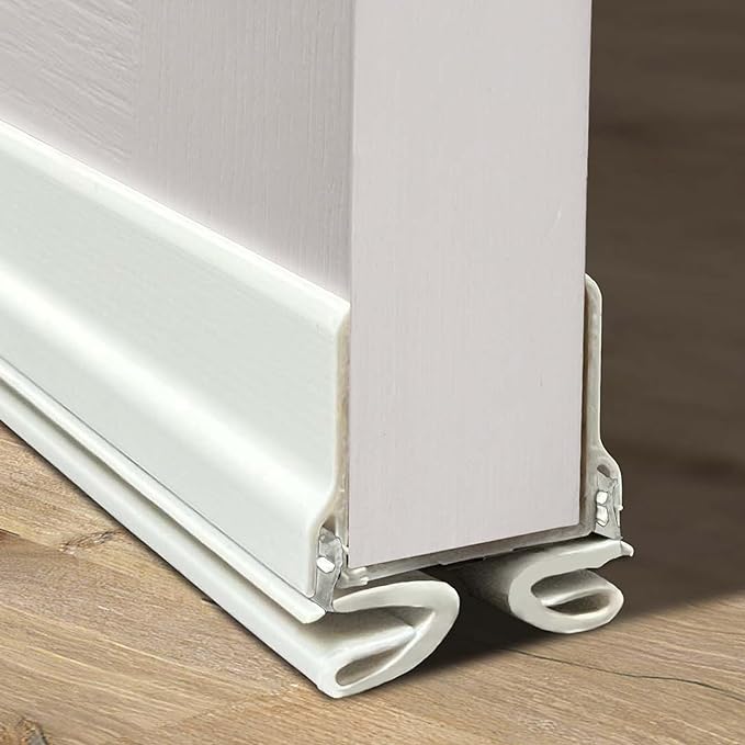 M-D Building Products Vinyl Cinch U-Shape Door Bottom Seal, Slide-On Weatherstripping Draft Stopper, Easy to Install, Fits 36” x 1-3/4” Doors, Fills 3/8”- 3/4” Gaps, 43339, Black