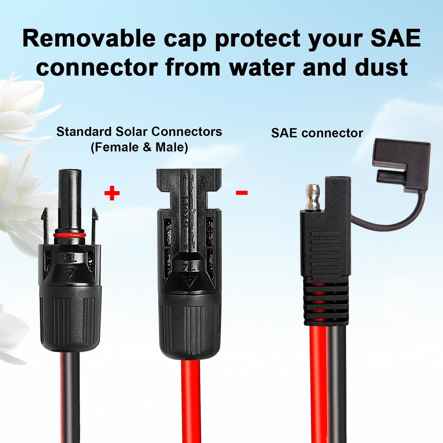 Kimbluth SAE Extension Cable 100FT 10AWG Quick Disconnect Wire SAE Connector Battery Charger Solar Panel Extension Cable with SAEs Polarity Reverse Adapter for Trolling Motor Automotive RV Tractor
