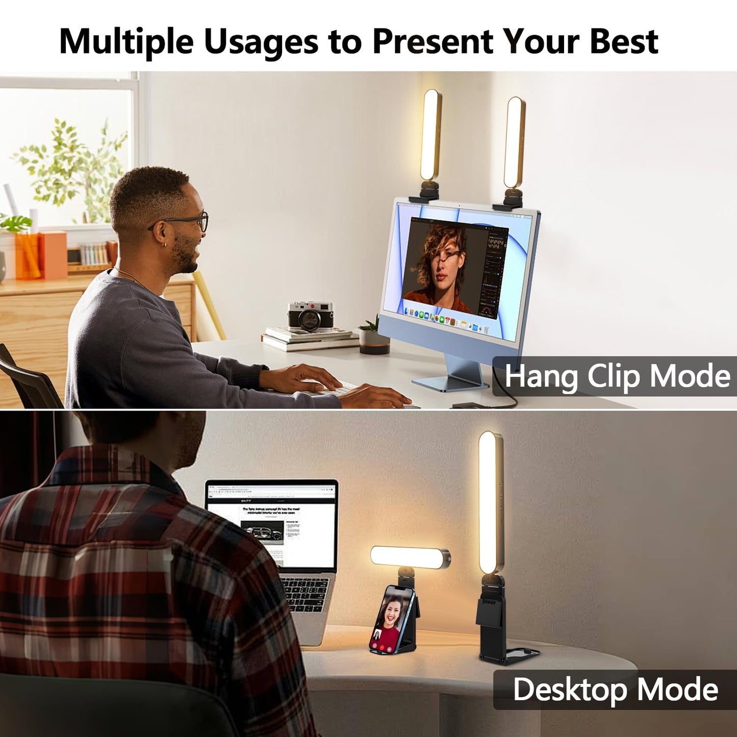 Yayusi Dual-Lamp Video Conference Lighting, Led Streaming Light With Remote And Touch Control, Zoom Lighting For Computer,Webcam