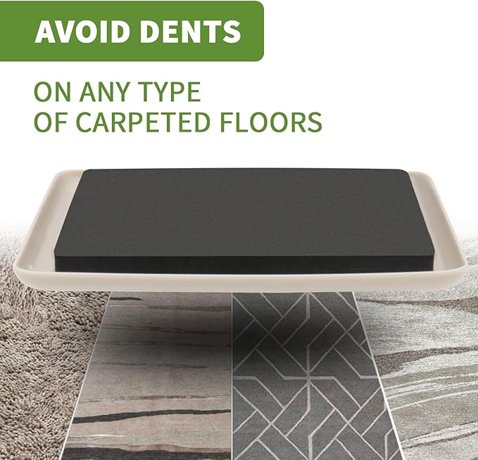 COVERCORNER Furniture Sliders for Carpet 8 PCS - 5 inch Furniture Moving Slider Chair Legs Floors Protectors Square Furniture Movers Sliders – Move Your Furniture Easy & Safely(for Carpet)