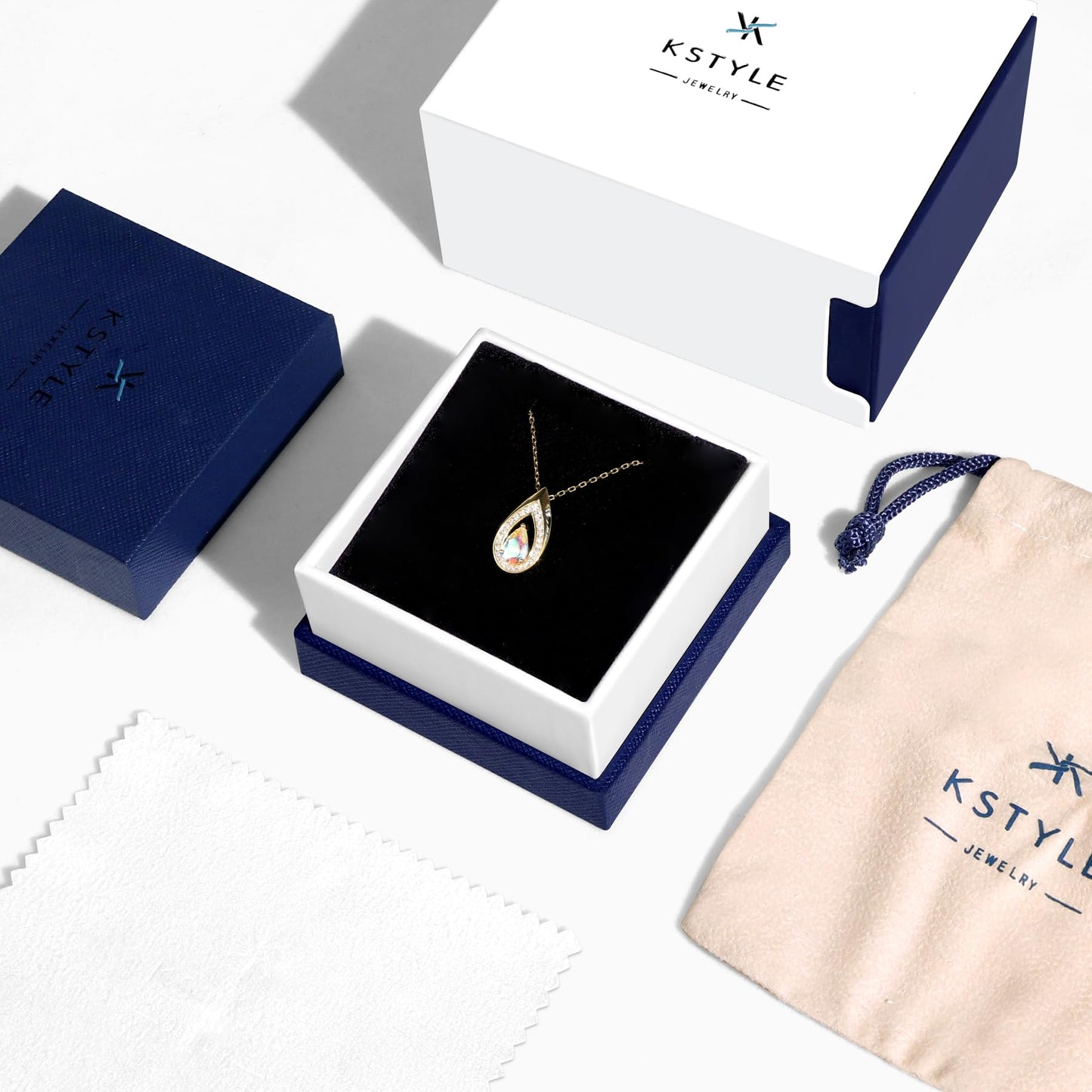 Kstyle 14K Gold Alexandrite Necklaces for Women Birthday Gift Teardrop June Birthstone Pendant Necklace 925 Sterling Silver Jewelry for Wife Girlfriend Daughter Mom Sister