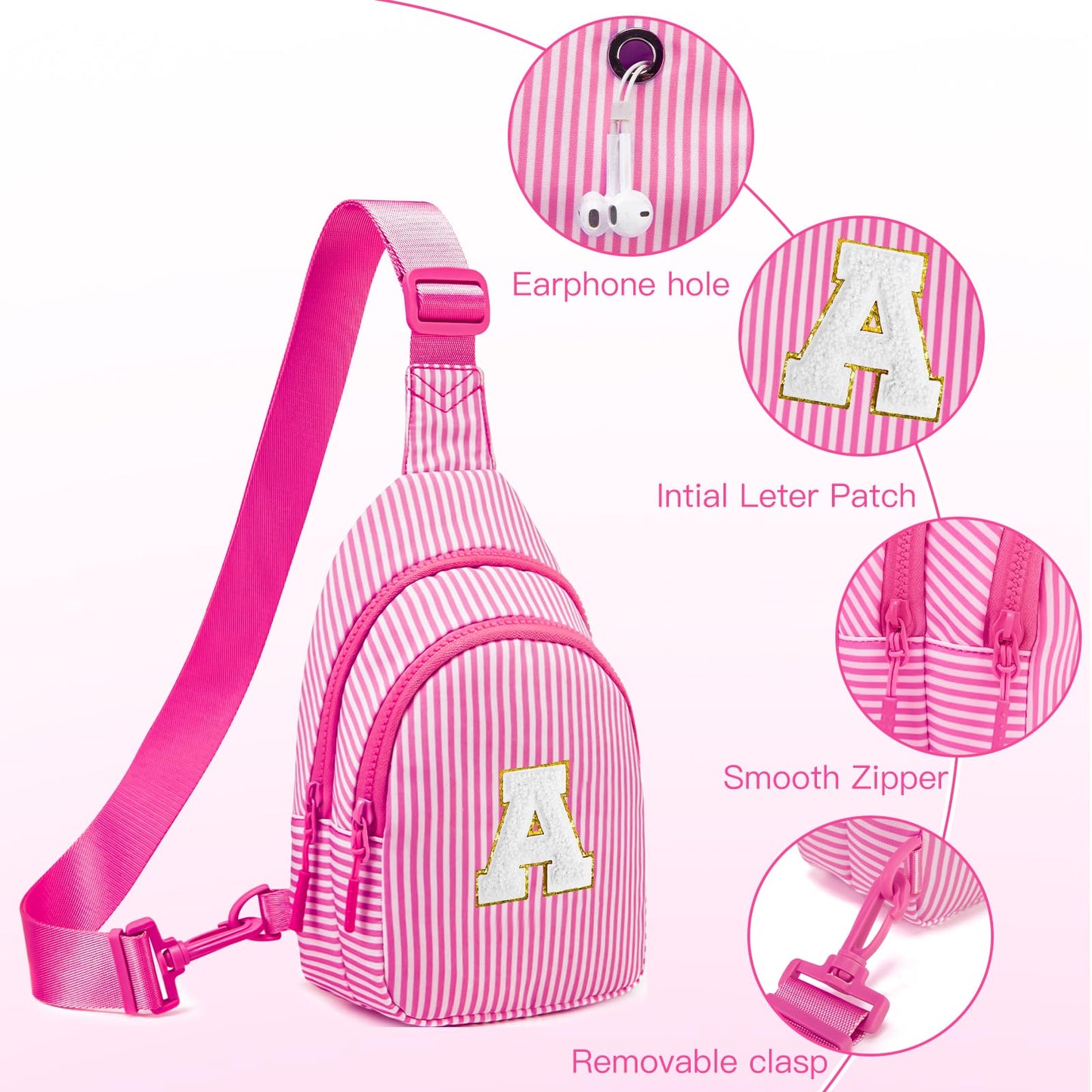 Viverte Gifts for 8 9 10 11 12 13 14 Year Old Girls Sling Bag Crossbody Bags Fanny Pack for Teen Girls Personalized Gifts for Women (Rose Red-A)