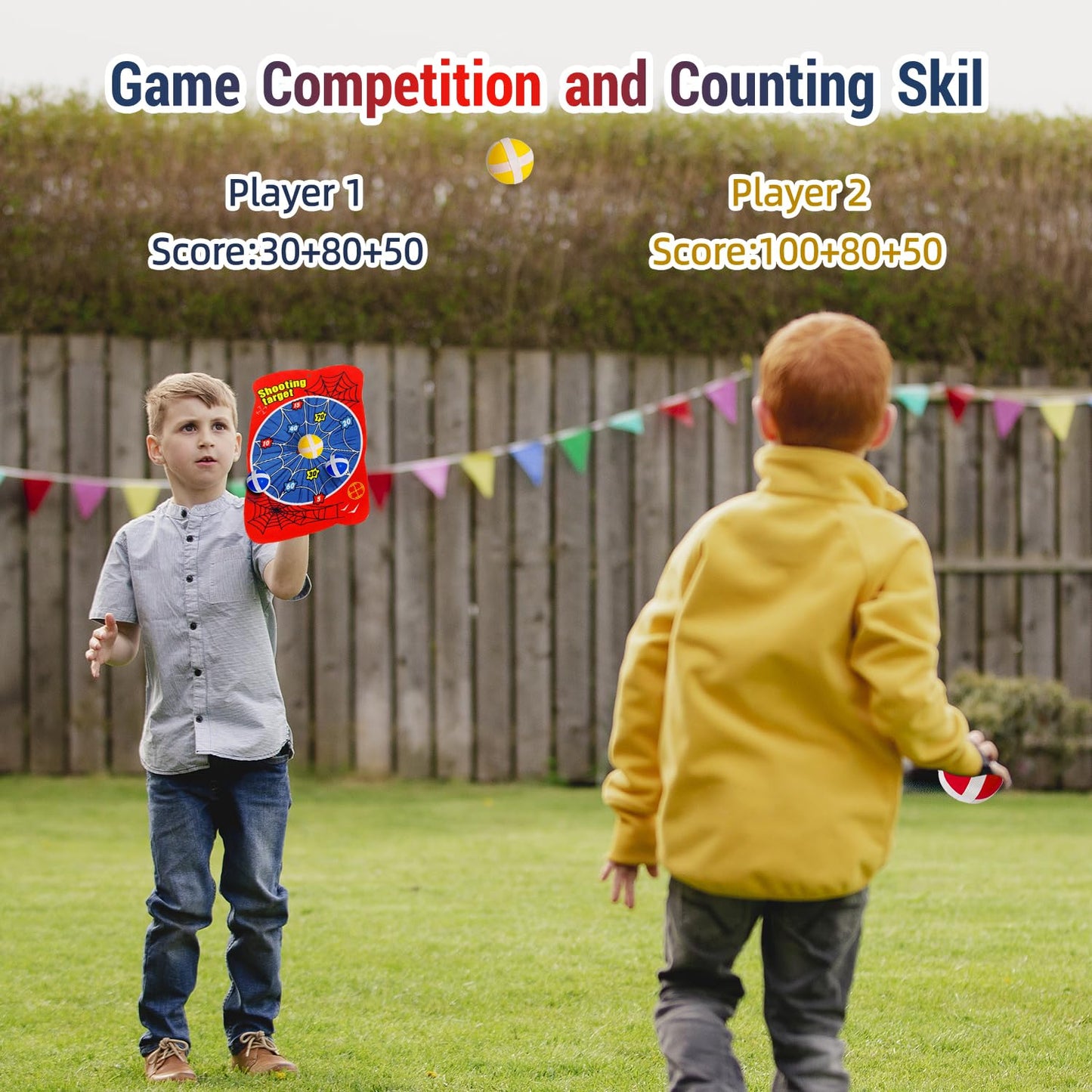 Dart Board for Kids, Spider Dartboards with 10 Velcro Sticky Balls and 1 Web Shooter, Spidy Indoor Outdoor Sport Fun Party Play Game Toys Birthday Gifts for 3-12 Years Old Boys and Girls