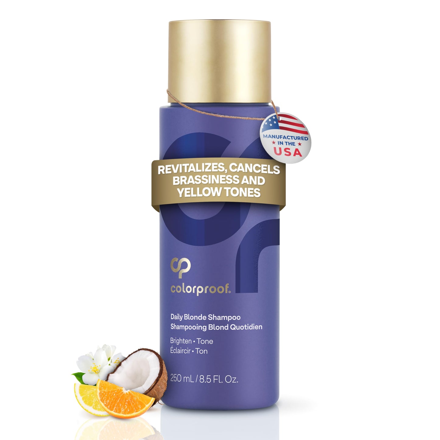 Colorproof Daily Blonde Shampoo 8.5 Fl. Oz. Sulfate Free Shampoo for Blonde Color Treated Hair with Citrus, Jasmine & Coconut Mi