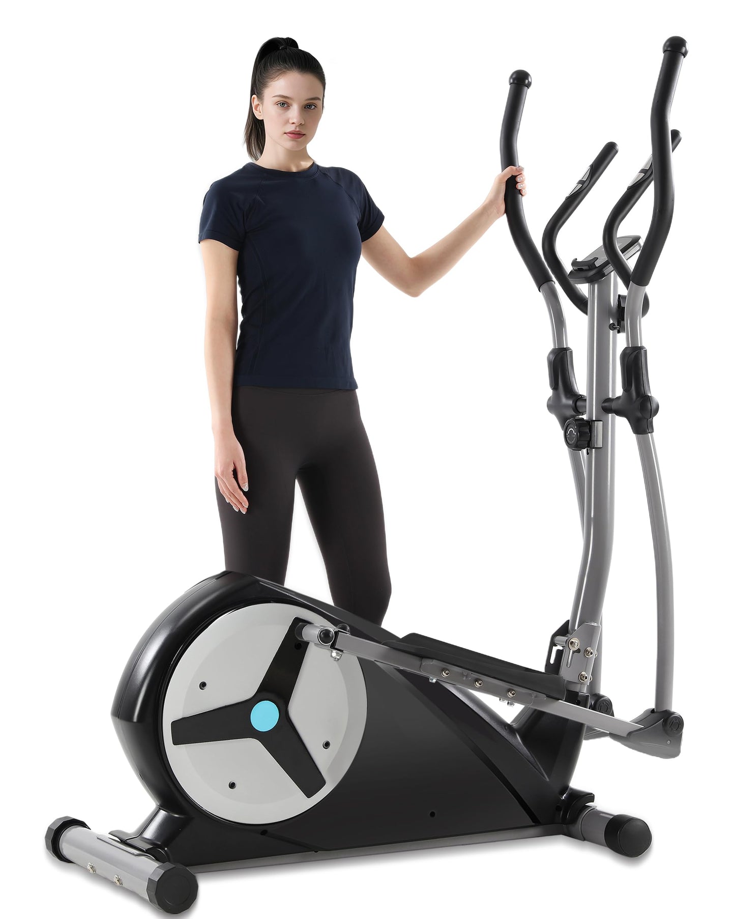 ECHANFIT Elliptical Exercise Machine, Hyper-Quiet Magnetic Elliptical Machine for Home, Elliptical Training Machines with 16 Resistance Levels, App Bluetooth, LCD Monitor, Pulse Sensor, Device Mount