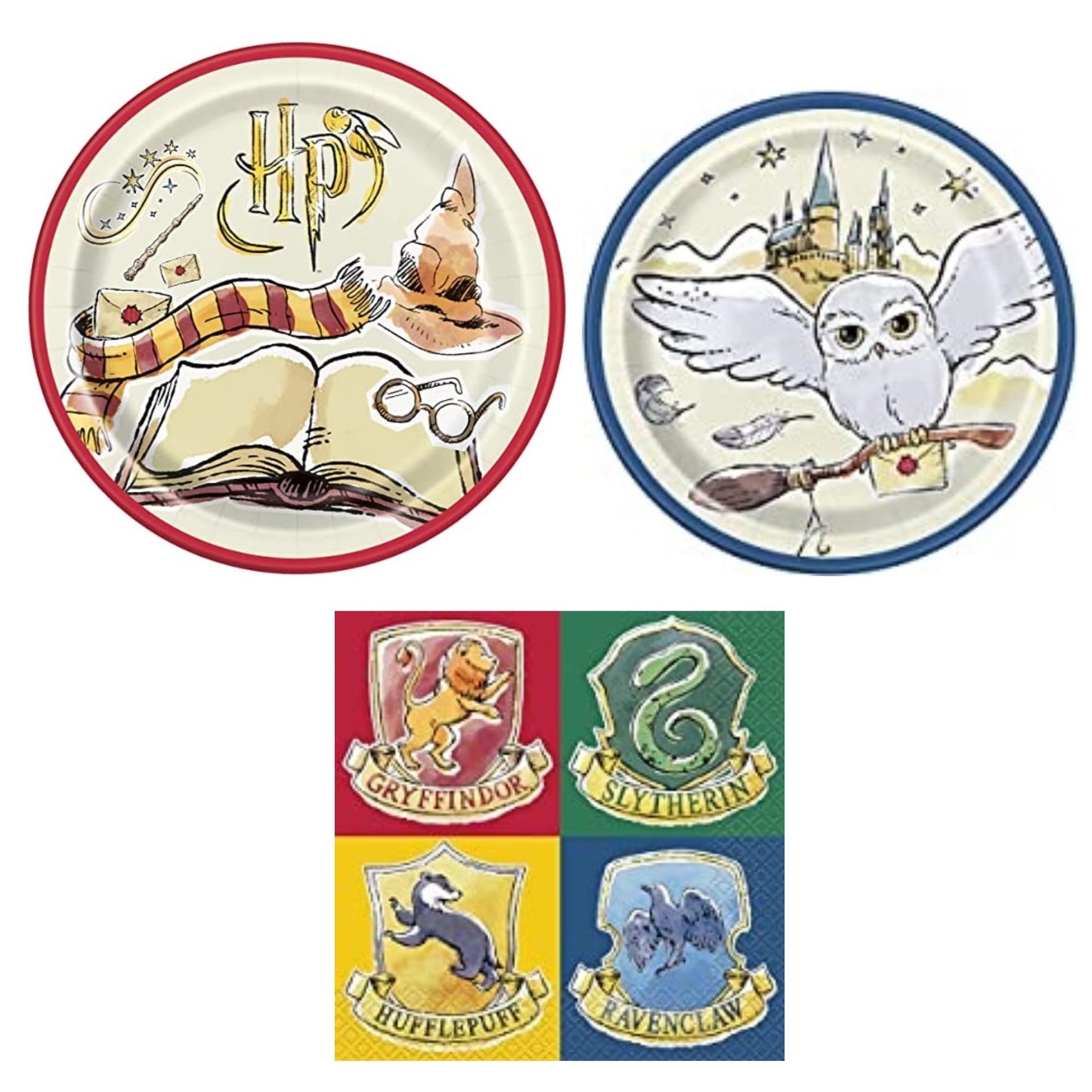 Harry Birthday Party Bundle 8 Dinner & 8 Dessert Plates, 16 Luncheon Napkins, For 8 People and 1 Saguaro Acres Party Supply Checklist