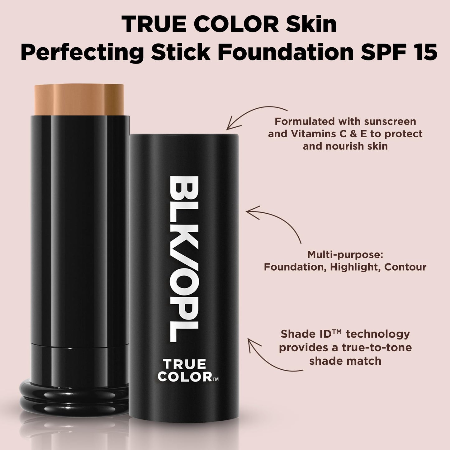BLK/OPL TRUE COLOR Skin Perfecting Stick Foundation SPF 15, Au Chocolat - hypoallergenic, cruelty-free