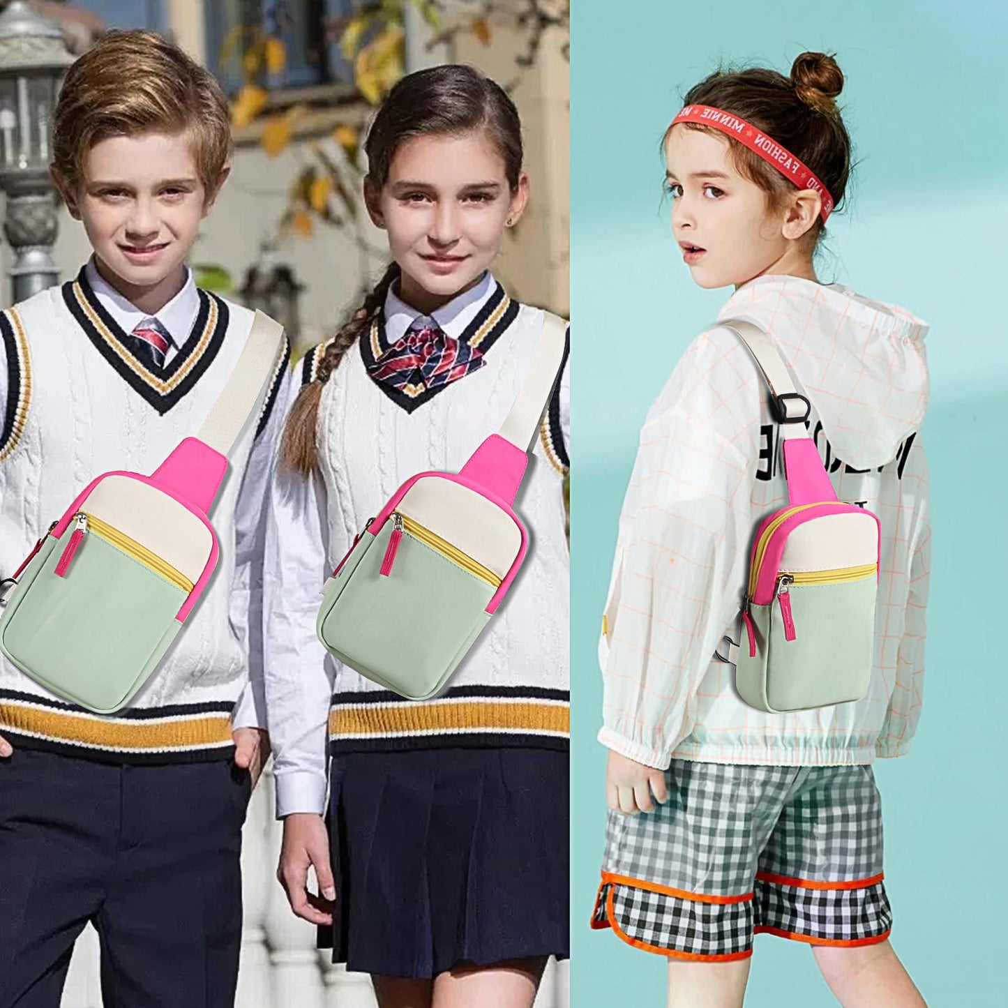 Cotmcor Kids Crossbody Small Sling Bag Girls Teen Fanny Pack Belt Bags Cute Backpack Purse Chest Bag for Girls Gifts