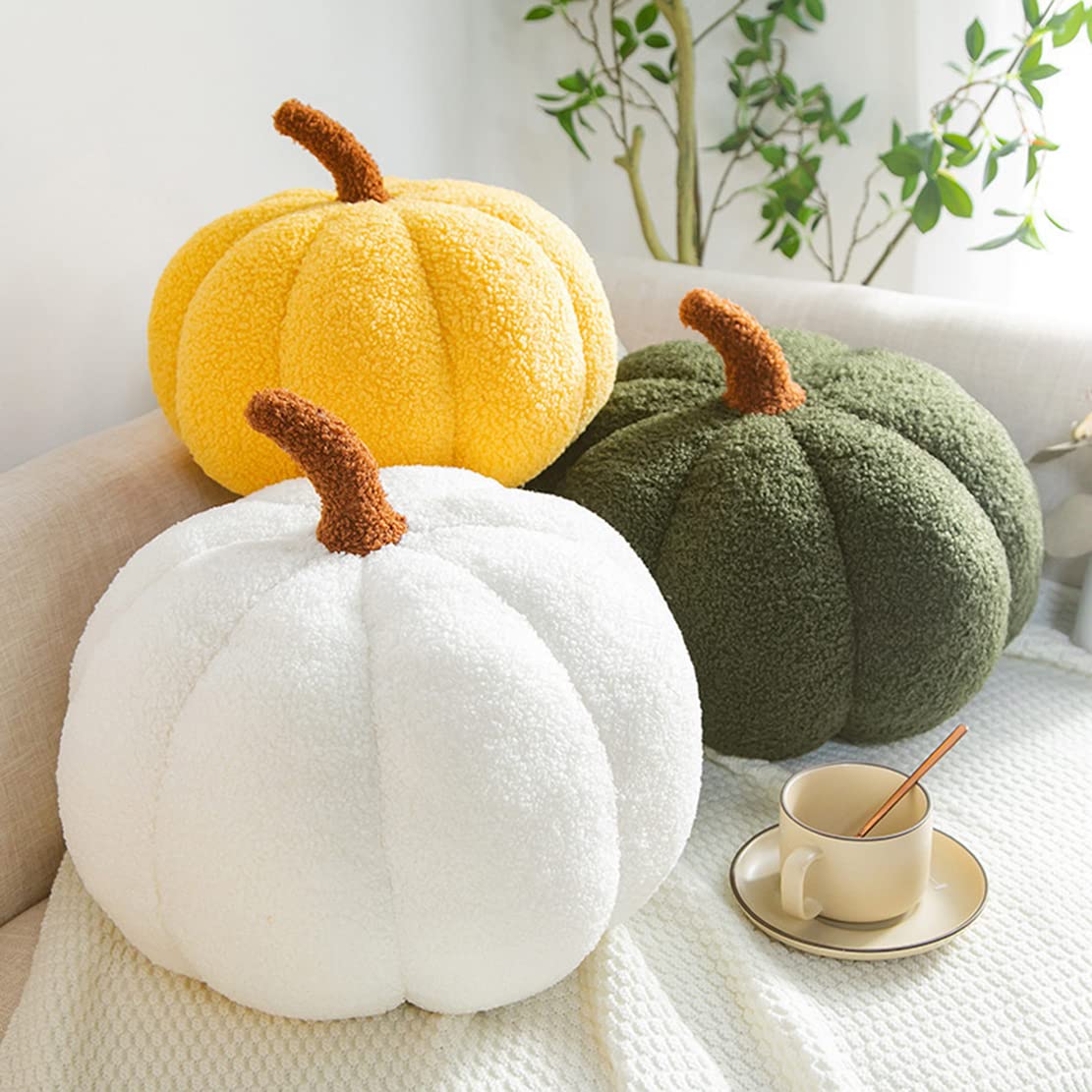 Maxpetus 3D Simulated Pumpkin Pillow Plush Pillow Sofa Cushion (7.8inch, Orange)
