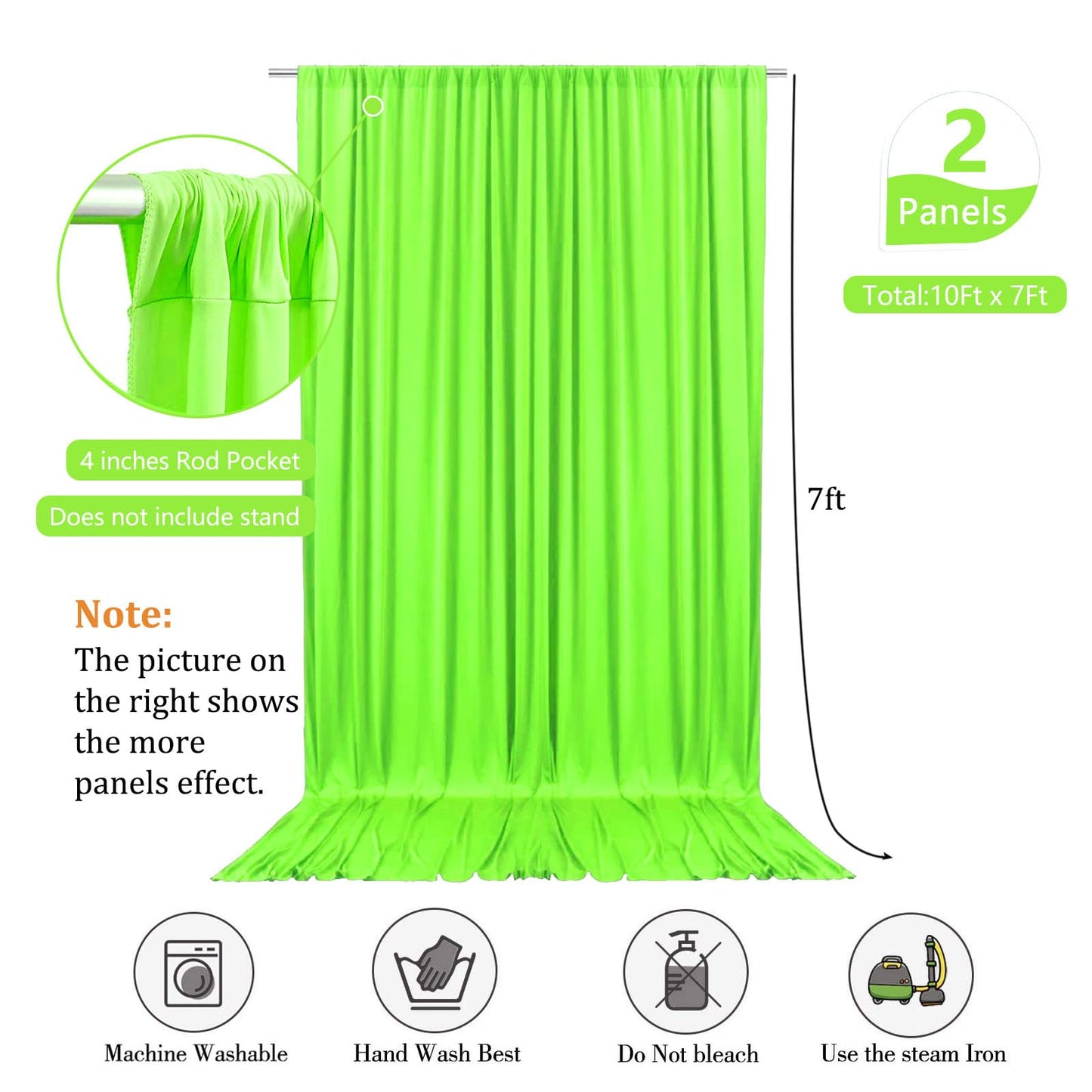 10 X 7 Feet Light Green A Backdrop Curtain For Partie, Background Curtains For Photoshoot, Birthday, Wedding, Halloween, Thanksg