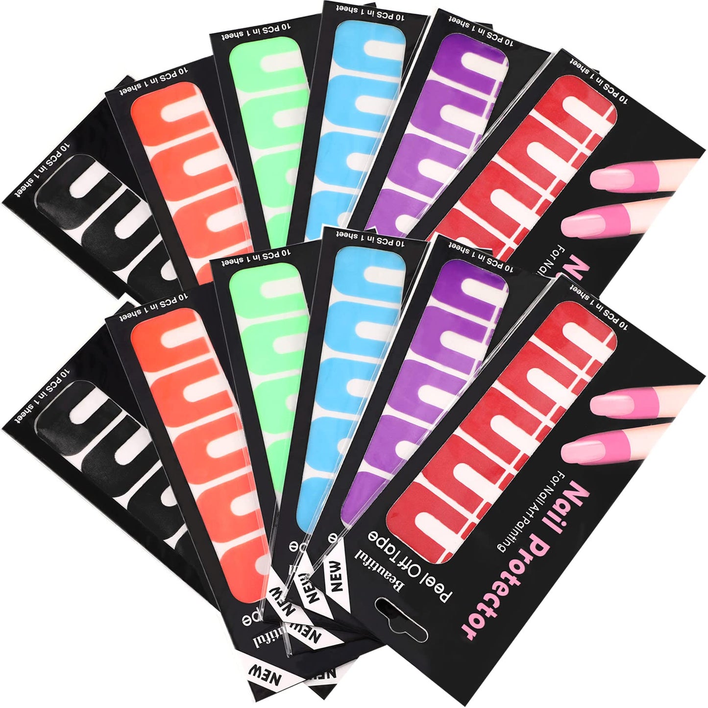 Outus 120 Pcs Nail Polish Protector for Fingers, U Shape Peel Off Nail Polish Finger Guards Barrier Stickers Cuticle Protector f