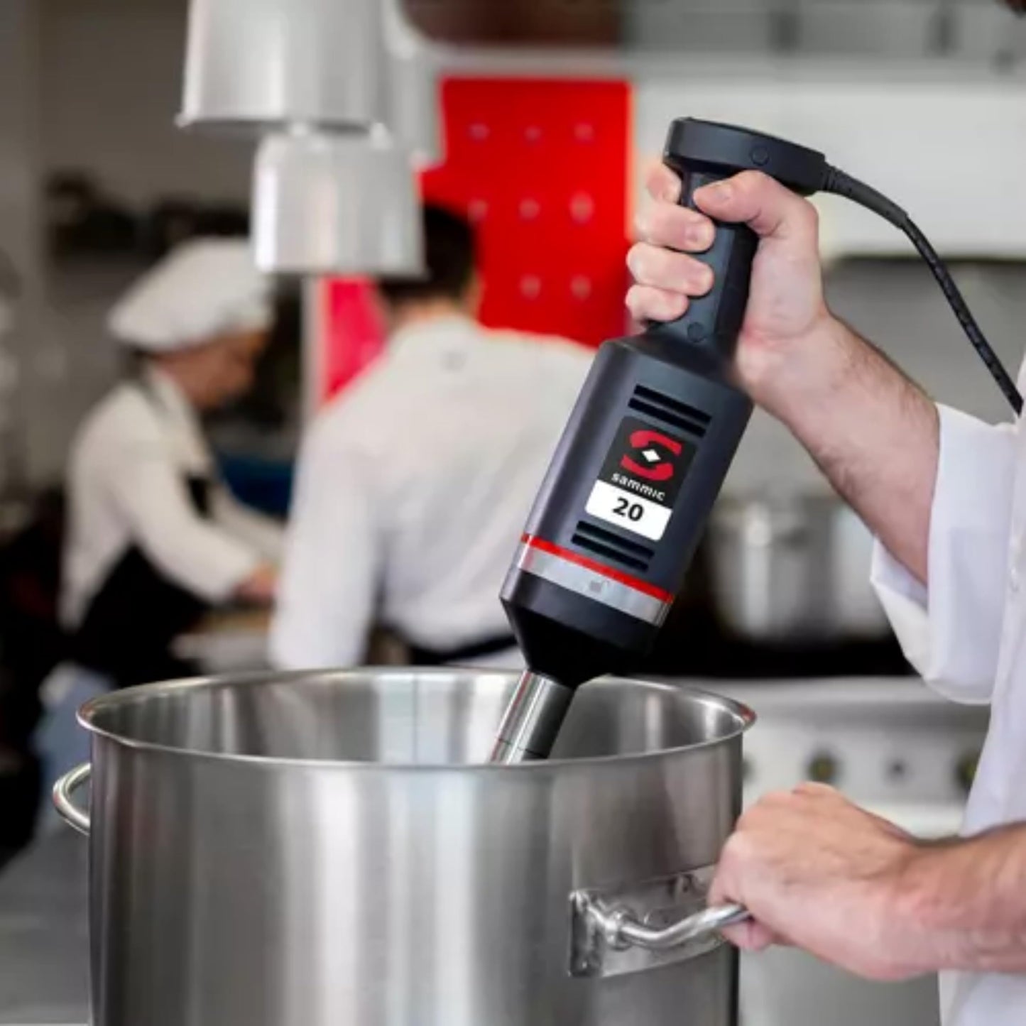 Sammic XM-22 Stick Immersion Blender, Handheld Commercial Food Blender, 16 Qt Capacity, Variable Speed 1,500–15,000 RPM, 11.4" Detachable Stainless Steel Arm, Tri-Blade System, 120V