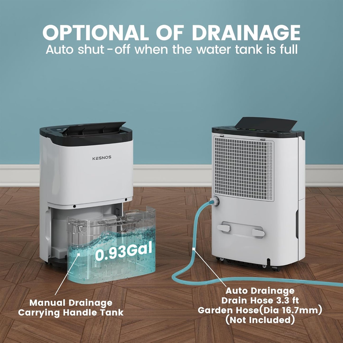 Kesnos 80 Pints 2025 Energy Star Dehumidifier for Home & Basement with Drain Hose, Ideal for Large Spaces up to 5,500 Sq. Ft., Featuring Auto Defrost & Self-Drying Function